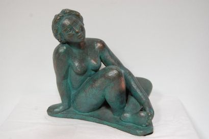 null ANDREO-WOLF : "La pensive" Résine et bronze (H 24 cm / 24 cm) signé n° 4/8