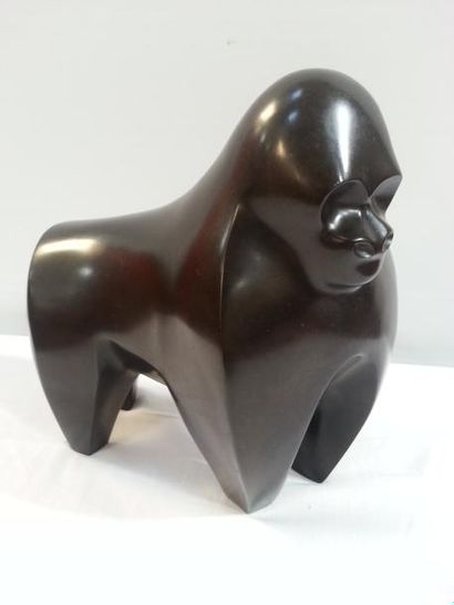 null Gérard BOUDON (1946-2011) : "Le gorille" Bronze signé (Long 31 cm)