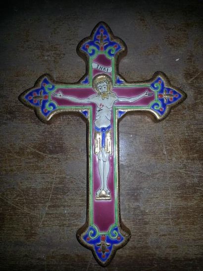Crucifix faïence de LONGWY