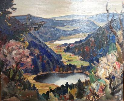 null Joseph Victor COMMUNAL (1876-1962) : "Lac de montagne" HSP (49x58) SBG