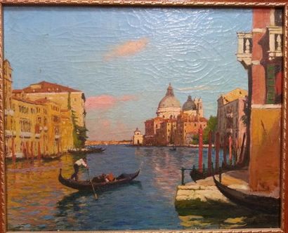 null Gaston BOUCART (1878-1962) : "Le Grand Canal à Venise" HST (33x41) SBD
