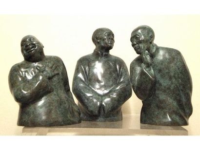 null HAUCHECORNE Gaston (1880/1945) 
La trilogie des sages 3 sculptures en bronze...