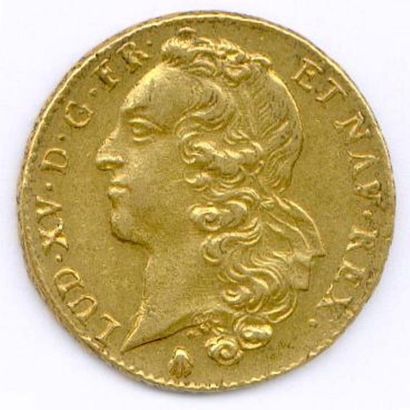 null LOUIS XV (1715-1774) : Double Louis d'or au bandeau 1744 Perpignan