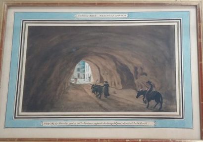 ROUX Antoine ROUX Antoine (1765-1835) : "Passage sous le tunnel" Dessin (13,5x30)...