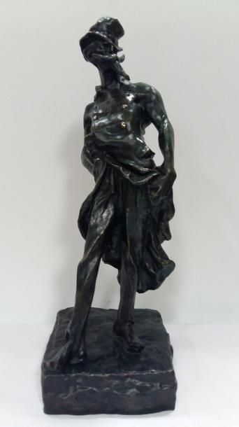 null Honoré DAUMIER (1808-1879) : "Ratapoil" Bronze à patine nuancé (Haut 44 cm)...