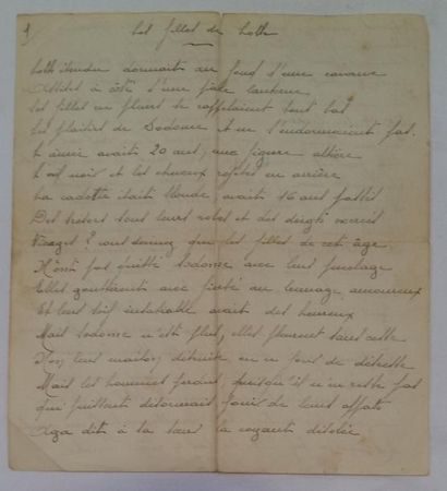 null Alfred de Musset (1810-1857),  "Lesf illes de Loth" Rare manuscrit écrit à la...