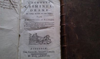 null "L'honnête criminel" Drame par Fenouillot de Falbert, 1788, imprimé à Stock...