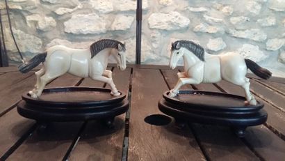 null 2 chevaux ivoire (11 xm x 17 cm)