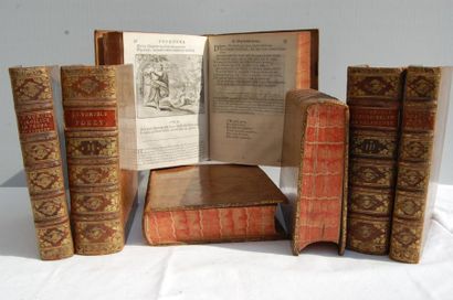 null J. V. VONDELS : Livres XVIIe, reliure cuir, Amsterdam, 1663 et divers, 11 v...