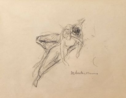 Max Liebermann (1874-1935) Max Liebermann (1874-1935), a couple, Charcoal on paper,... Gazette Drouot