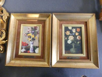  Paire de reproductions d’œuvres bouquets de Henri FANTIN-LATOUR et Jan BRUEGEL,... Gazette Drouot