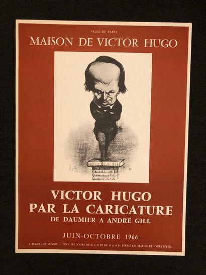  Affiche « Victor Hugo par la caricature de Daumier à André Gill » pour l’exposition... Gazette Drouot