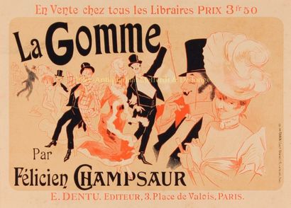 La Gomme - Jules Chéret, 1895-1900 “La Gomme”, colour lithograph designed by Jules... Gazette Drouot