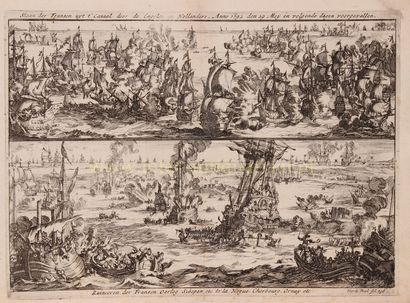 Battles of Barfleur and La Hougue - Jan Luyken, 1694 “Slaan der Fransen uyt t' Canaal... Gazette Drouot