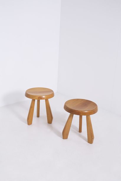 Charlotte Perriand Stools by Charlotte Perriand Pair of Charlotte Perriand stools... Gazette Drouot