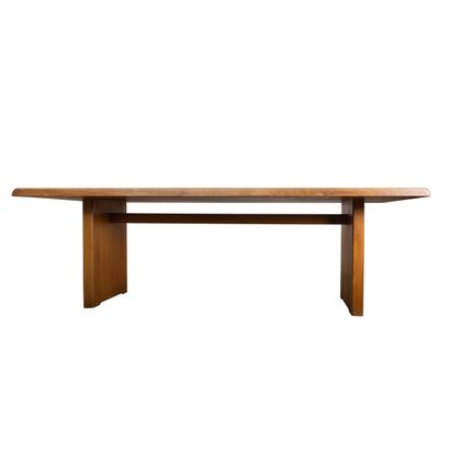 null Pierre CHAPO (1927-1987) 
Table T14D en orme 
Edition "Les meubles Chapo" 
74x226x84cm...