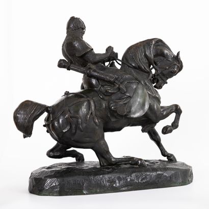 null Antoine-Louis BARYE (1795-1875)
Cavalier tartare 
Epreuve en bronze à patine...