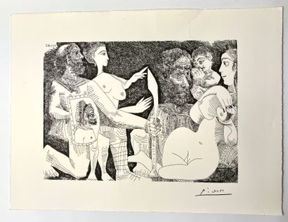 null After Pablo PICASSO 
Composition - 27.4.68.I.58
Lithograph on paper 
Mentioned...
