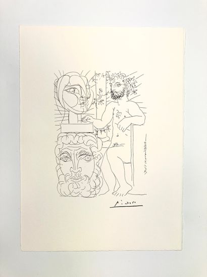 null After Pablo PICASSO 
Composition - Paris March 26 XXXIII
Lithograph on paper...
