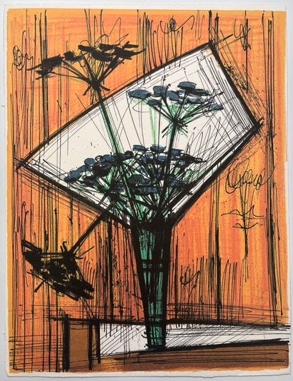 null After Bernard BUFFET 
The Sunflowers 
Lithograph in colors on paper 
Titled...