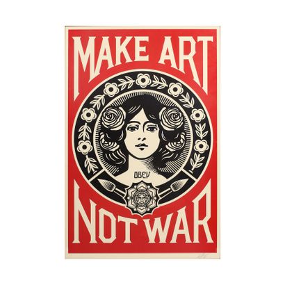 null Shepard FAIREY (born 1970) 
Make Art not war, 2018
Silkscreen in color on paper...