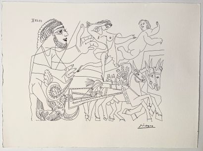null After Pablo PICASSO 
Composition - 11.4.86.VI
Lithograph on paper 
Mention in...
