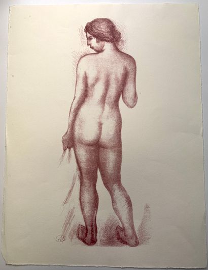 null After Aristide MAILLOL 
Female nude 
Lithograph in colors on paper 
Reproduced...