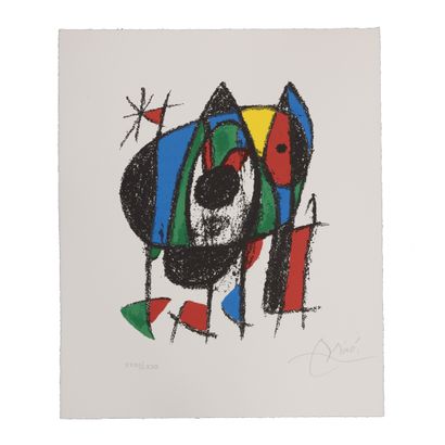 null After Joan MIRÓ 
Abstract composition, 1975 
Lithograph in colors on Arches...