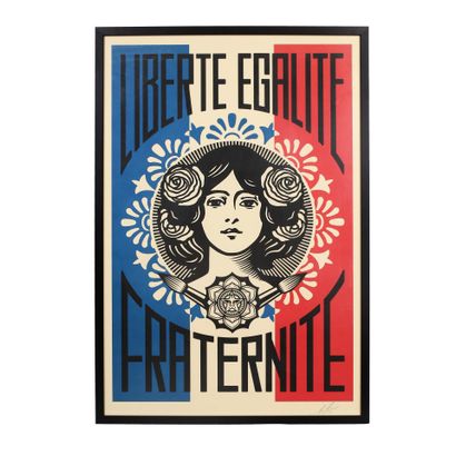 null Shepard FAIREY (born in 1970) 
Liberty Equality Fraternity, 2019
Silkscreen...