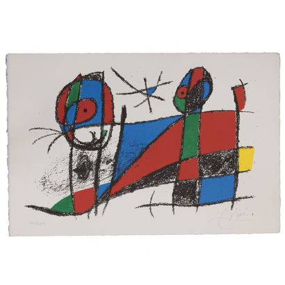 null After Joan MIRÓ 
Abstract composition, 1975
Lithograph in colors on Arches vellum...