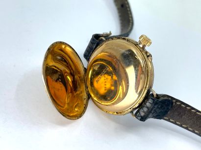 null Montre-bracelet, le boîtier circulaire en or jaune 18 carats (750/1000 ‰) chiffré...