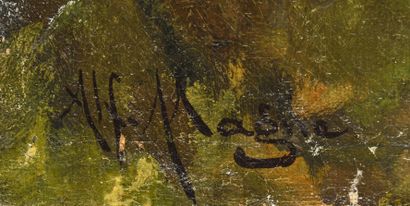 null Désiré Alfred MAGNE (1855-1936)
La jetée
Huile sur toile 
Signée en bas à gauche...