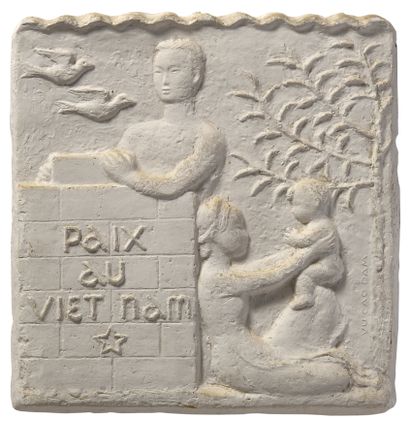 null Vu Cao DAM (1908-2000)
Paix au Vietnam 
Épreuve en plâtre 
Signé "VU CAO DAM"...