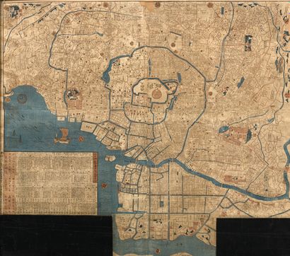 null Carte du royaume d'Edo. Tokyo, Wakabayashi Kihē, vers 1858.
Importante carte...
