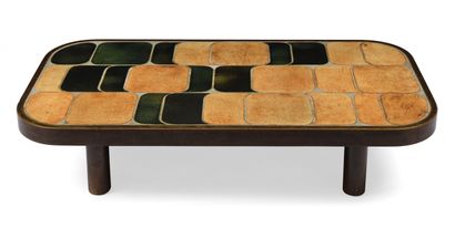 null Roger CAPRON (1922-2006)
Table basse en bois modèle "Ginkgo", le plateau en...