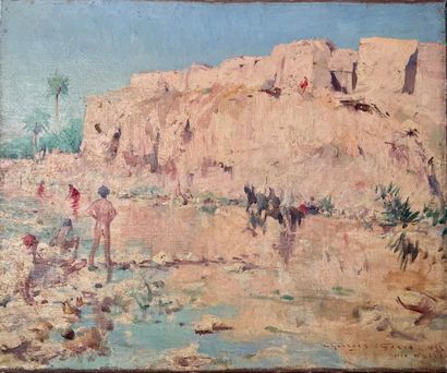 null Constant Georges GASTE (1869-1910)
Oued M'Sila, 1895 
Huile sur toile 
Signée...