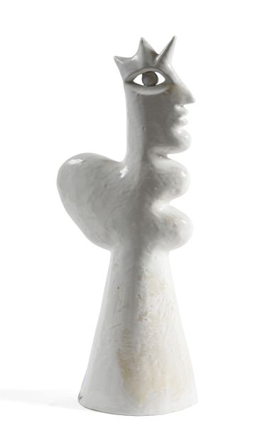 null Roger CAPRON (1922-2006)
Sculpture de forme libre en céramique émaillée blanche...