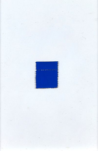 null YVES KLEIN (1928-1962)
Monochrome bleu, pigment IKB sur timbre poste, circa...