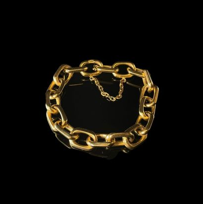 null Bracelet en or jaune 18 carats (750/1000 ‰) à mailles forçat, chaînette de sécurité
Longueur:...