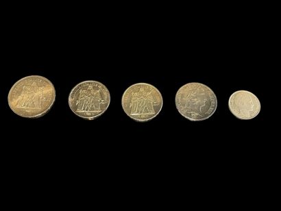 null Lot de monnaies en argent comprenant: 
- FRANCE, Napoléon Ier, 5 Francs 1812,...