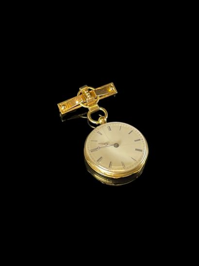 null 18K yellow gold collar watch (750/1000 ‰)
- Champagne-backed enamel circular...