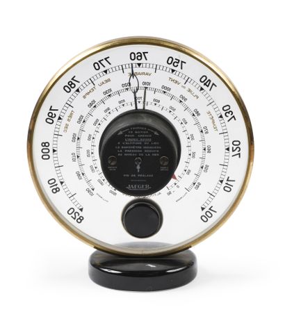 null JAEGER LECOULTRE
Baromètre-thermomètre circulaire à poser, en verre incolore...