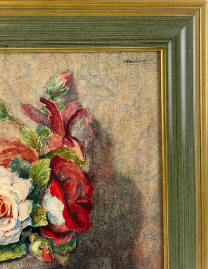 null Emile Louis Auguste CHEVALIER-MILO (1892-1973)
Bouquet de fleurs agrémenté de...
