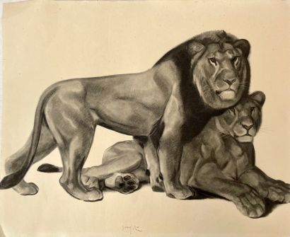 null Georges Lucien GUYOT (1885-1973) d'après
Lion et lionne
Impressions sur papier,...