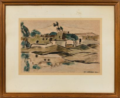 null Georges Hanna SABBAGH (1887-1951)
Vue de village, 1920 
Aquarelle sur papier...
