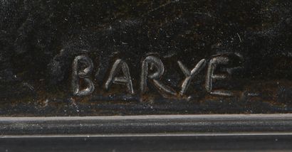 null Antoine-Louis BARYE (1764-1875) 
Lionne marchant
Épreuve en bronze à patine...
