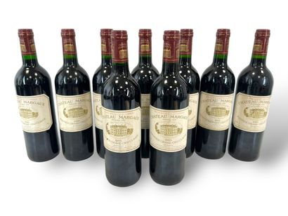 null 9 bouteilles, Margaux, Château Margaux, 1er Grand Cru Classé, 1995. Etiquettes...