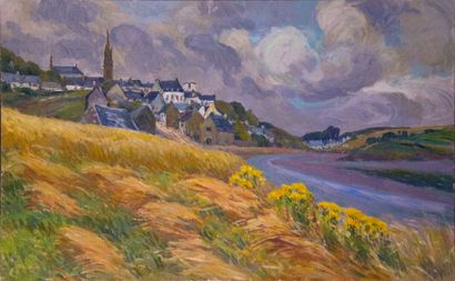 Henri HELIS (1872-1945) Henri HELIS (1872-1945)
Vallée du Goyen, vue de Pont-Croix...