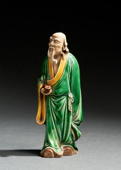 Figure terre cuite émaillée Glazed terracotta figure,

China, 
20th century,

H....