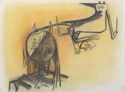 Wifredo LAM (1902-1982) Untitled, 1968
Pastel and charcoal, signed and dated lower...